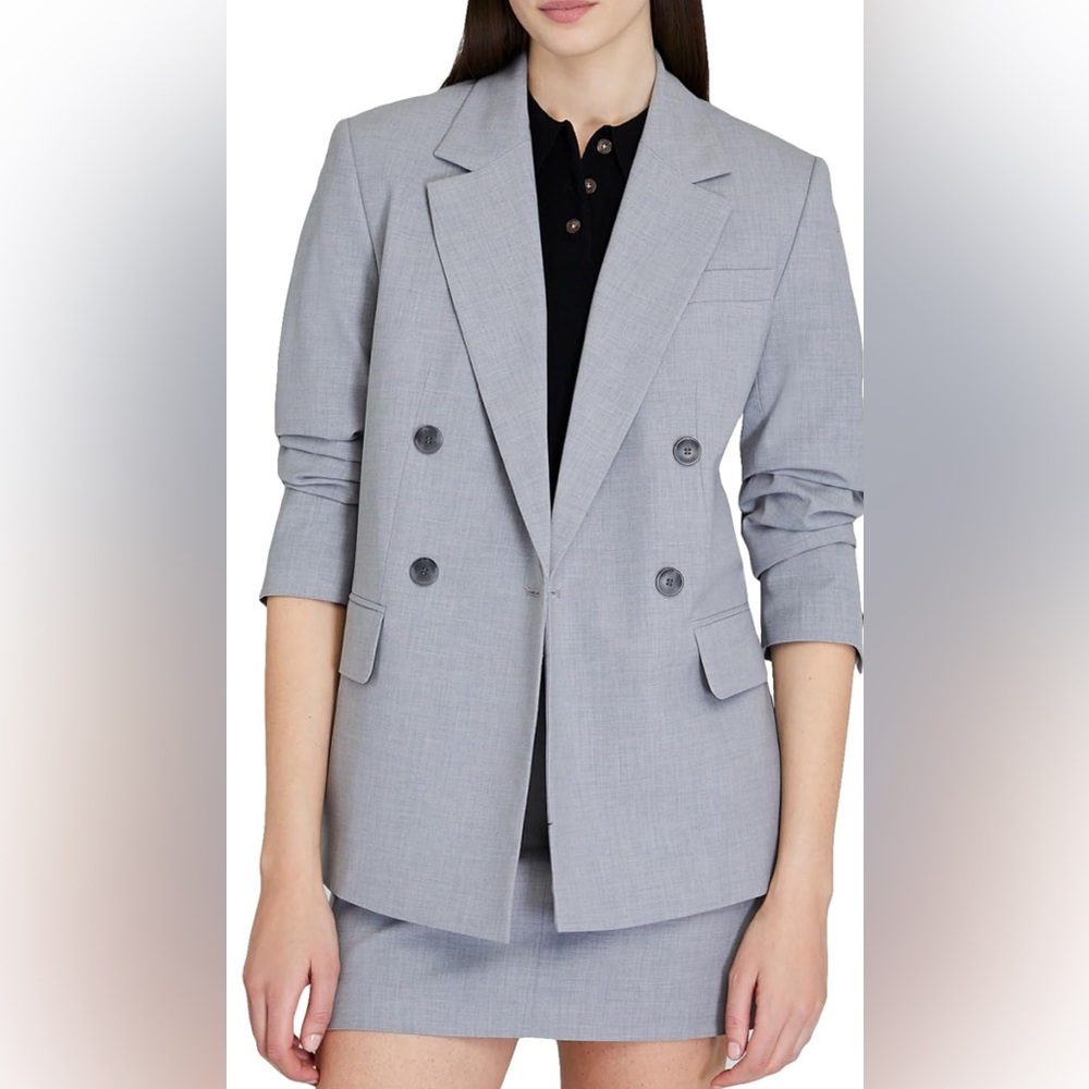 Club Monaco Light Gray Double-Breasted Blazer